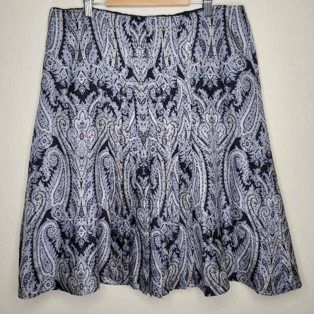 Ann Taylor Silk A-Line Pleated Skirt Size 12